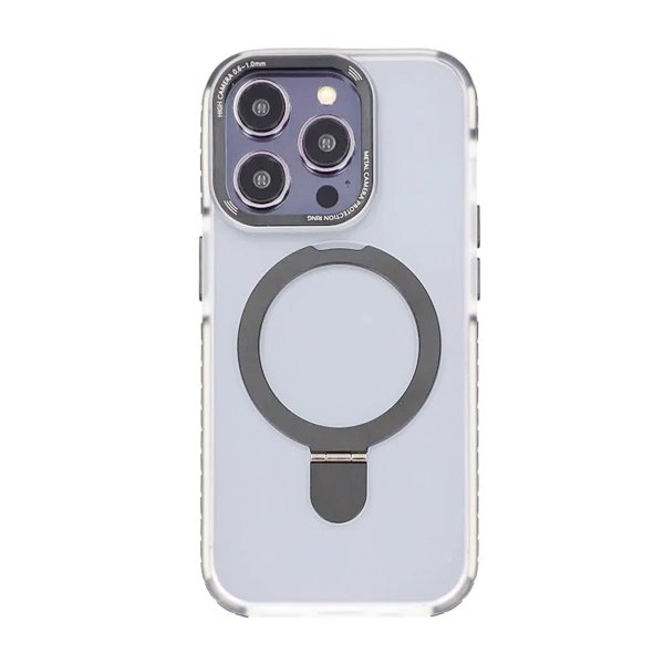 iPhone 15 Pro Max Cover MagSafe Udklappeligt med Støtteben Grå