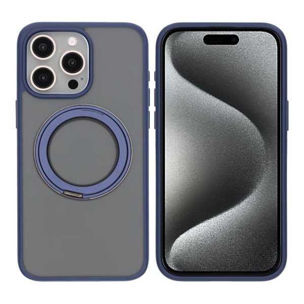 iPhone 15 Pro Max Cover Roterbart MagSafe Stativ Blå