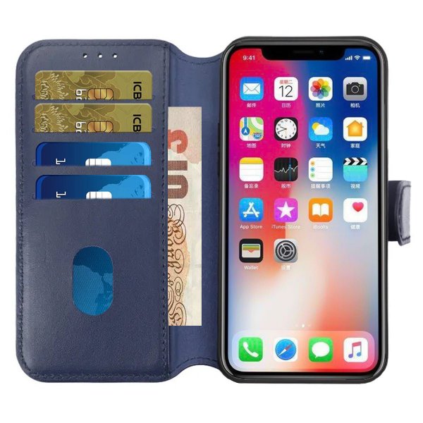 Rvelon iPhone 15 Pro Max Cover Ægte Læder Blå