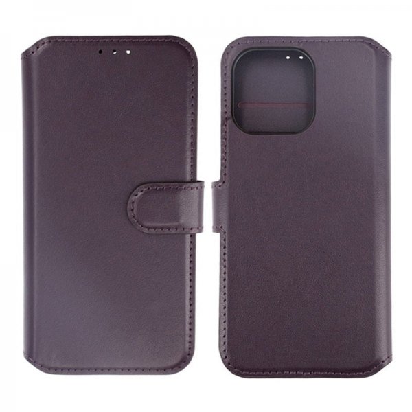 Rvelon iPhone 15 Pro Max Cover Ægte Læder Lilla