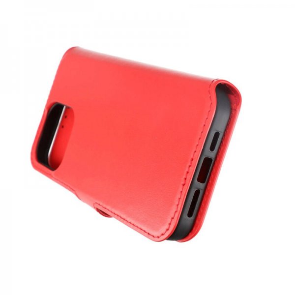 Rvelon iPhone 15 Pro Max Etui Ægte Læder Rød