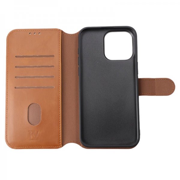 Rvelon iPhone 15 Pro Max Etui Magnetisk Aftageligt Cover Brun