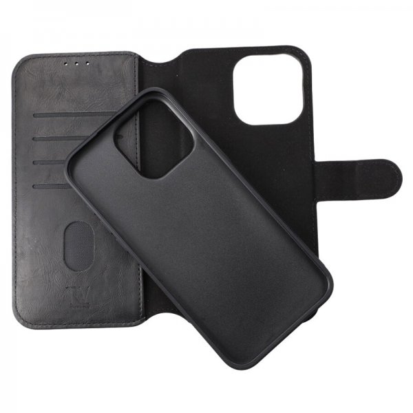 Rvelon iPhone 15 Pro Max Cover Magnetisk Aftageligt Cover Sort