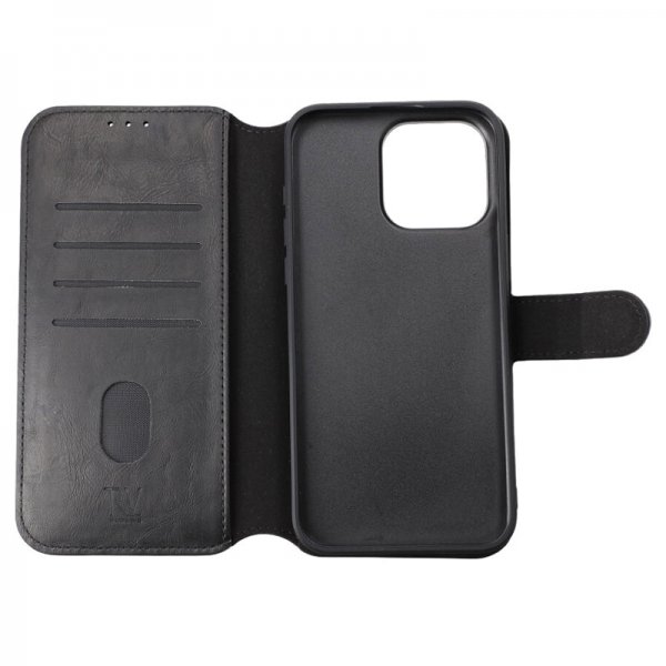 Rvelon iPhone 15 Pro Max Cover Magnetisk Aftageligt Cover Sort