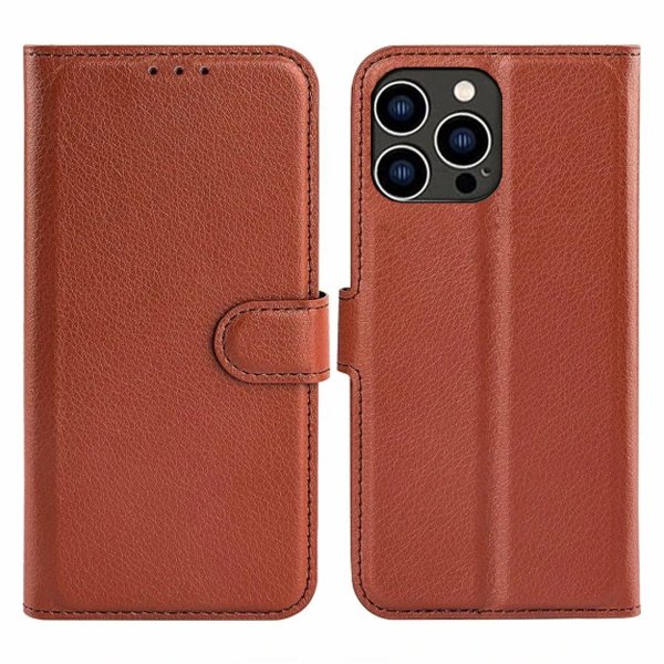 iPhone 15 Pro Max Etui med Støttefunktion Brun