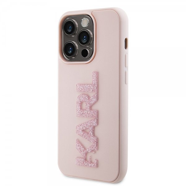 Karl Lagerfeld iPhone 15 Pro Max Cover 3D Rubber Karl Pink