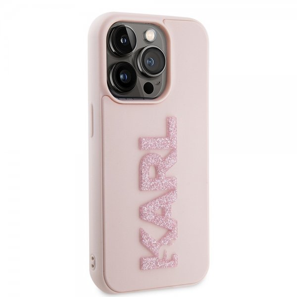 Karl Lagerfeld iPhone 15 Pro Max Cover 3D Rubber Karl Pink