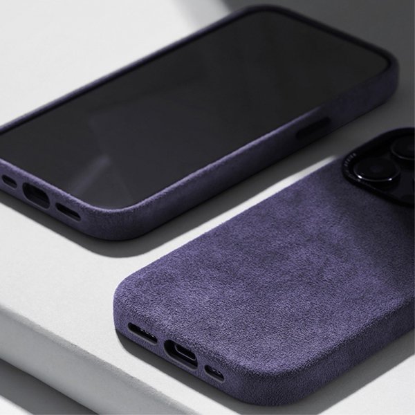 iPhone 15 Pro Max Cover Alcantara MagSafe Grå