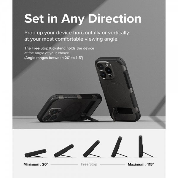 Ringke iPhone 15 Pro Max Cover Alle MagSafe Gun Metal