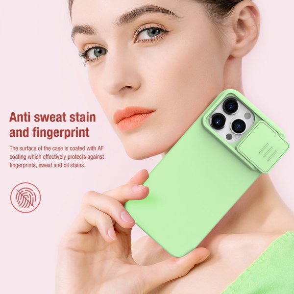 Nillkin iPhone 15 Pro Max Cover CamShield Silky Lysegrøn