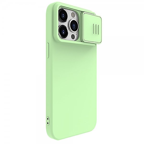 Nillkin iPhone 15 Pro Max Cover CamShield Silky MagSafe Lysegrøn