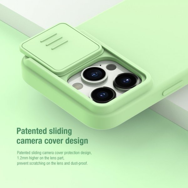 Nillkin iPhone 15 Pro Max Cover CamShield Silky MagSafe Lysegrøn