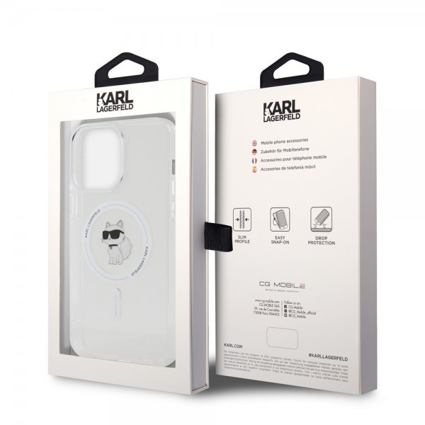 Karl Lagerfeld iPhone 15 Pro Max Cover Choupette MagSafe Transparent