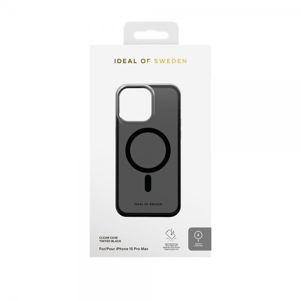 Ideal of Sweden iPhone 15 Pro Max Cover Clear Case MagSafe Tinted Black