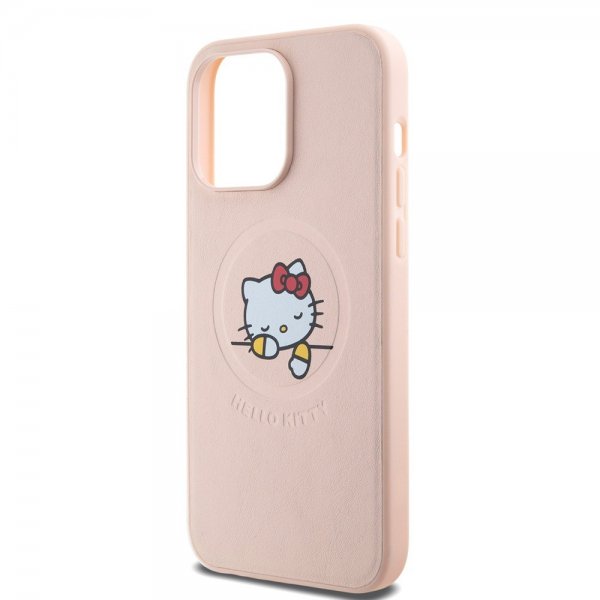 Hello Kitty iPhone 15 Pro Max Cover Præget Logo MagSafe Pink