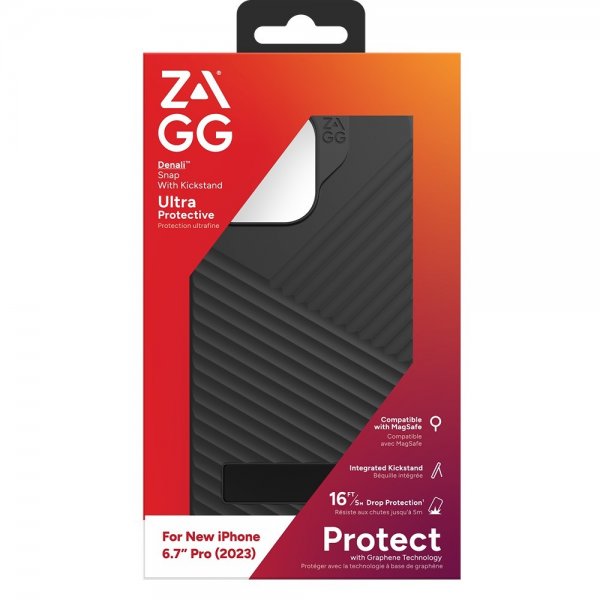 ZAGG iPhone 15 Pro Max Cover Denali Snap Kickstand Sort