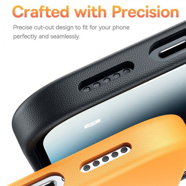 Baseus iPhone 15 Pro Max Cover Fauxther Series Orange