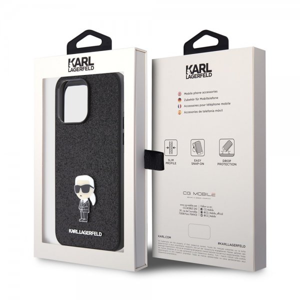 Karl Lagerfeld iPhone 15 Pro Max Cover Fixed Glitter Sort