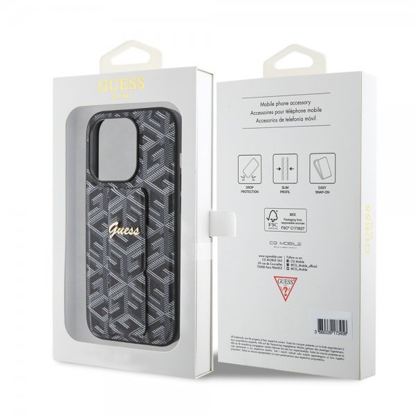 Guess iPhone 15 Pro Max Cover G Cube Grip Stand Sort