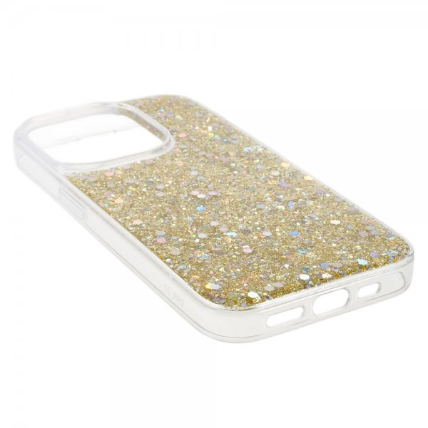 iPhone 15 Pro Max Cover med glimmerpailletter Guld