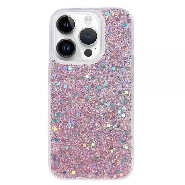 iPhone 15 Pro Max Cover med Glitterpailletter Rosa