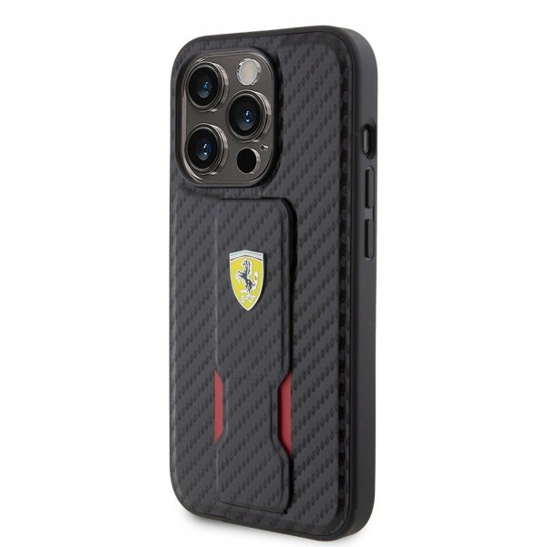 Ferrari iPhone 15 Pro Max Cover Grip Stand Funktion Sort