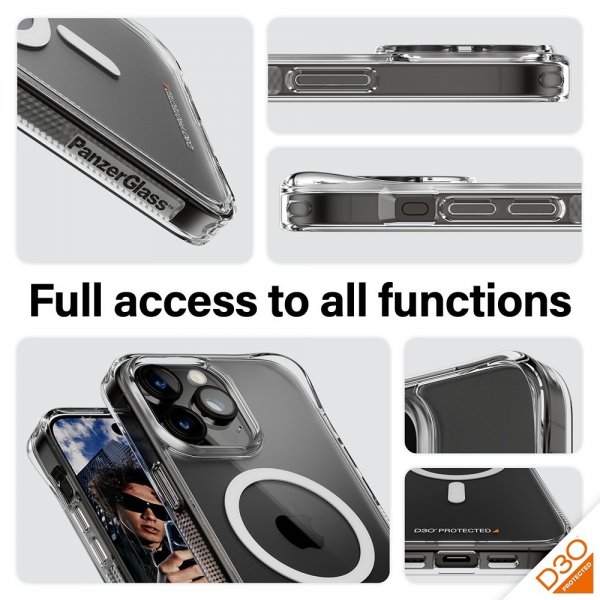 PanzerGlass iPhone 15 Pro Max Cover HardCase MagSafe D3O Transparent