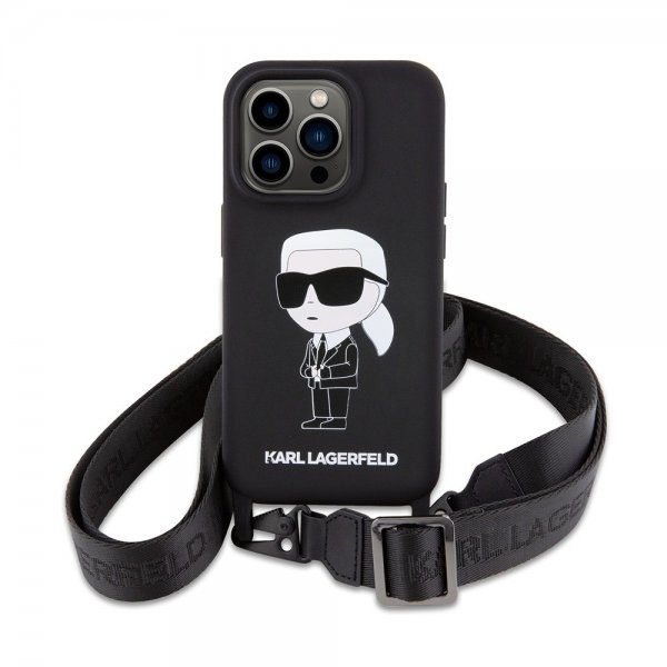 Karl Lagerfeld iPhone 15 Pro Max Cover Ikonik Crossbody Sort