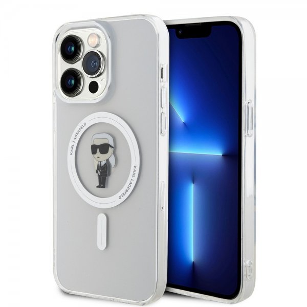 Karl Lagerfeld iPhone 15 Pro Max Cover Ikonik MagSafe Transparent