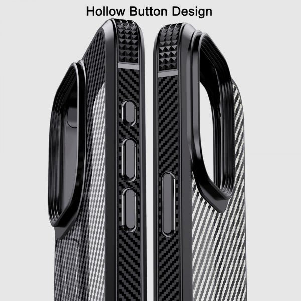 Ipaky iPhone 15 Pro Max Cover Kulstofibermønster Sort