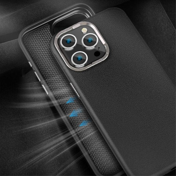 X-Level iPhone 15 Pro Cover Lædertekstur MagSafe Blå
