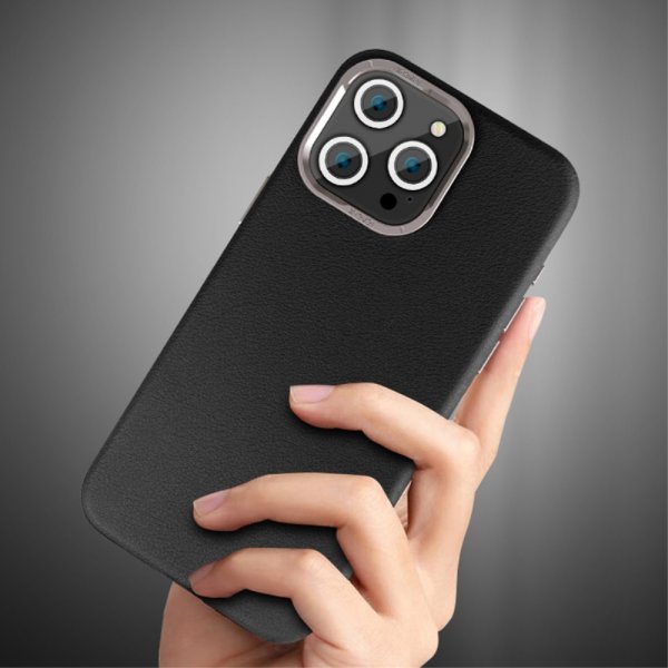 X-Level iPhone 15 Pro Cover Lædertekstur MagSafe Brun