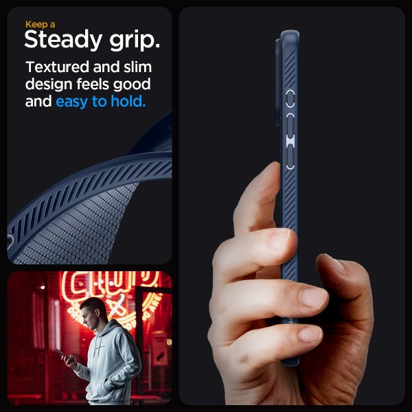 Spigen iPhone 15 Pro Max Cover Liquid Air Navy Blue