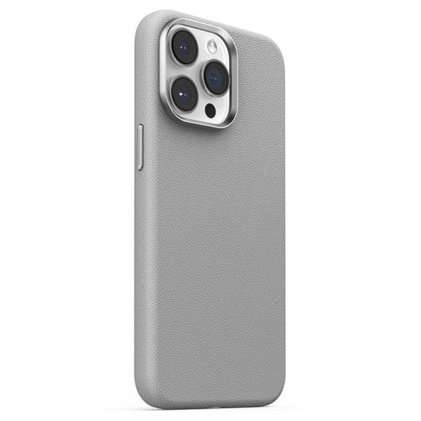 Joyroom iPhone 15 Pro Max Cover Litchi Pattern Series MagSafe Grå