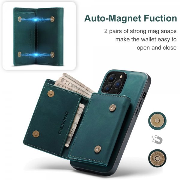Dg.Ming iPhone 15 Pro Max Cover M1 Series Aftagelig Kortholder Grøn