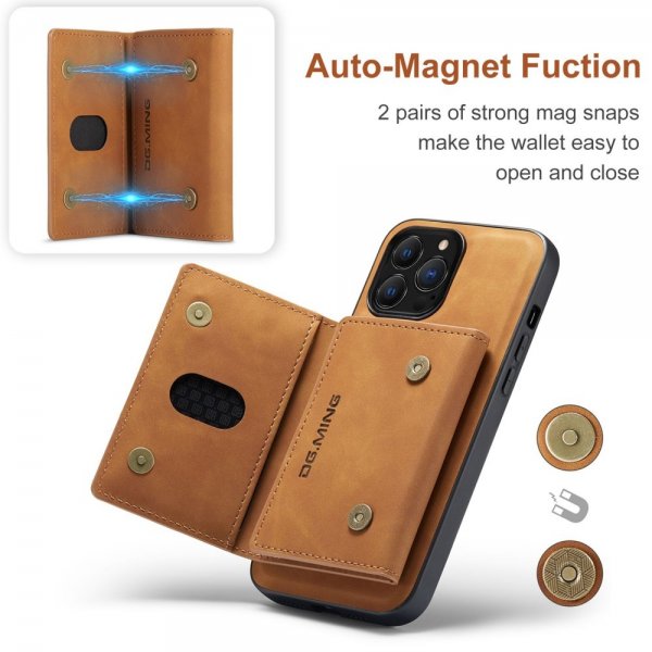 Dg.Ming iPhone 15 Pro Max Cover M2 Series Aftagelig Kortholder Brun
