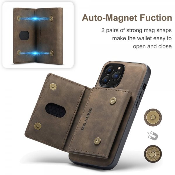 Dg.Ming iPhone 15 Pro Max Cover M2 Series Aftagelig Kortholder Kaffe