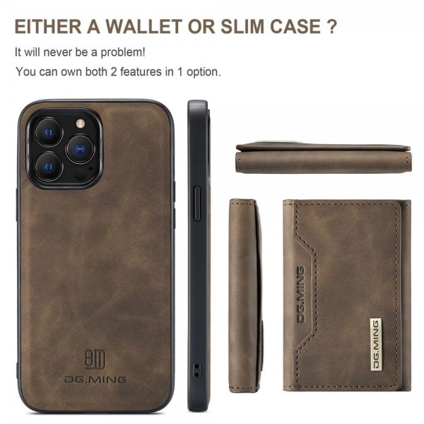 Dg.Ming iPhone 15 Pro Max Cover M2 Series Aftagelig Kortholder Kaffe