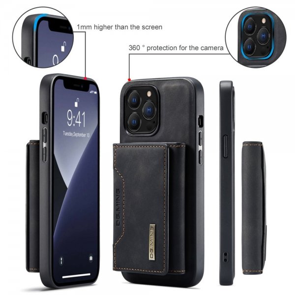 Dg.Ming iPhone 15 Pro Max Cover M2 Series Aftagelig Kortholder Sort