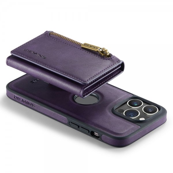 Dg.Ming iPhone 15 Pro Max Cover M5-serie Aftagelig Kortholder Lilla