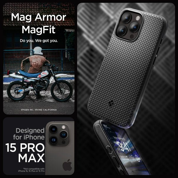 Spigen iPhone 15 Pro Max Cover Mag Armor MagFit Mat Sort
