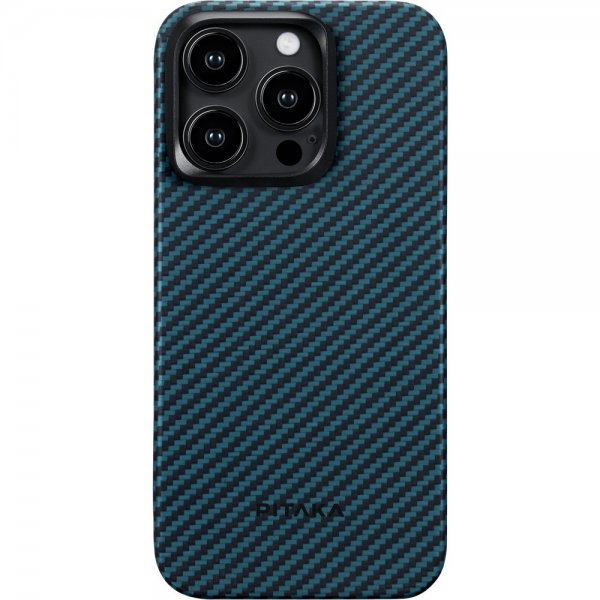 Pitaka iPhone 15 Pro Max Cover MagEZ Case 4 Sort/Blå Twill