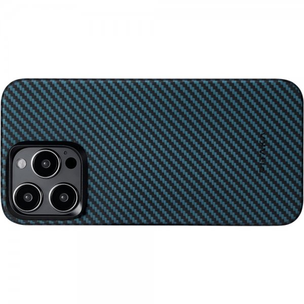 Pitaka iPhone 15 Pro Max Cover MagEZ Case 4 Sort/Blå Twill