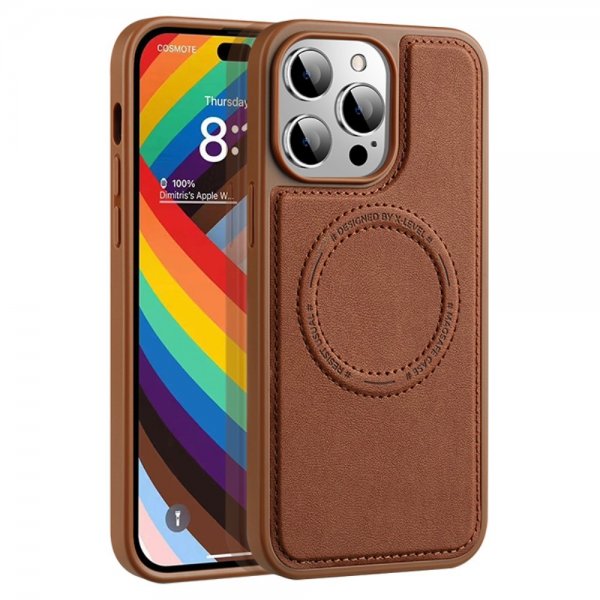 X-Level iPhone 15 Pro Max Cover MagSafe Denim Jakke Brun