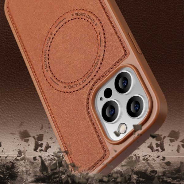 X-Level iPhone 15 Pro Max Cover MagSafe Denim Jakke Brun