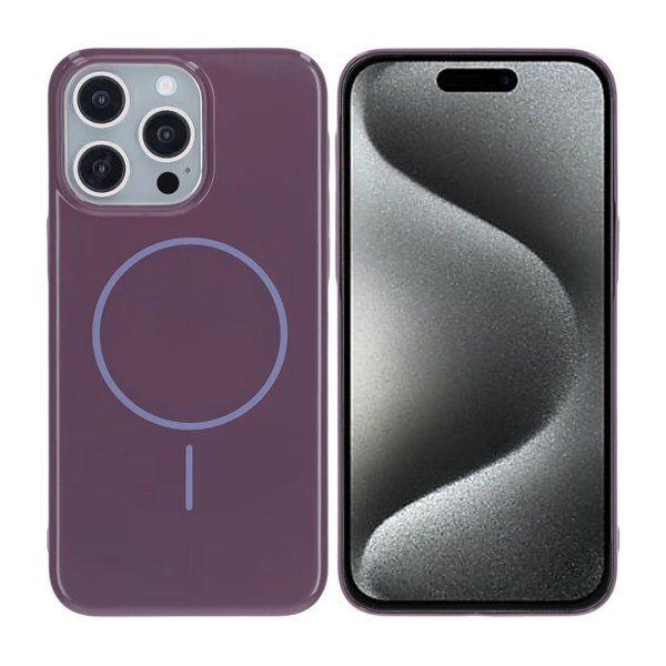 iPhone 15 Pro Max Cover TPU MagSafe Blank Lilla