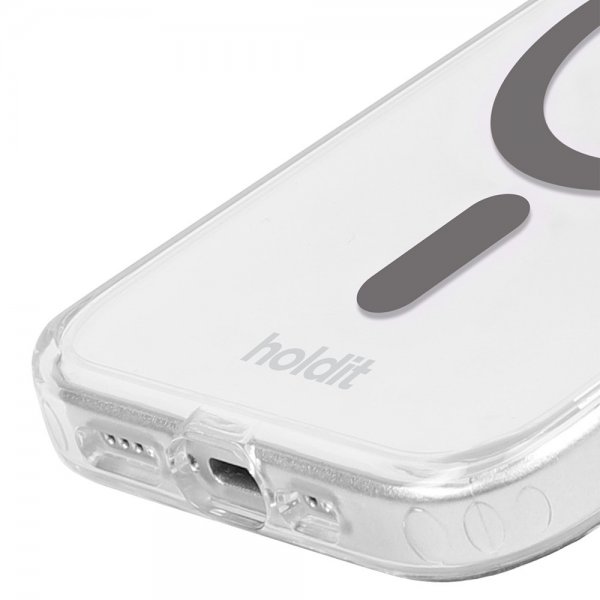 Holdit iPhone 15 Pro Max Skal MagSafe Case Space Gray Transparent