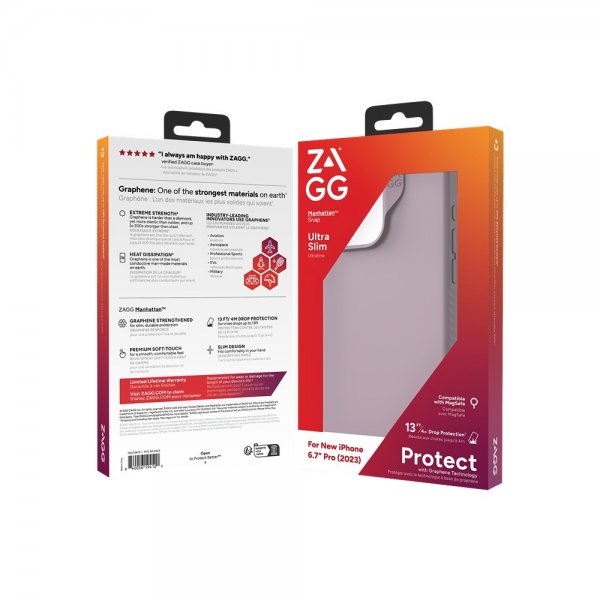 ZAGG iPhone 15 Pro Max Cover Manhattan Snap Lavender