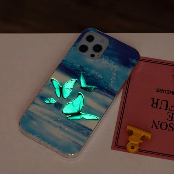 iPhone 15 Pro Max Cover Motiv Blå Sommerfugle