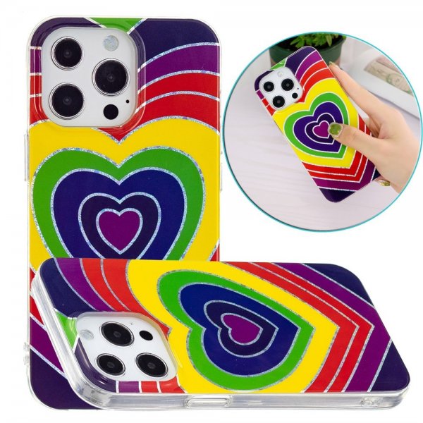 iPhone 15 Pro Max Cover Motiv Hjerte-mønster